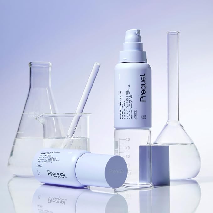 Prequel Skin Universal Skin Solution Hypochlorous Acid Spray for Face and Body. HOCL Facial Cleanser and Dermal Spray with Electrolyzed Water and Mineral Complex. pH-Stabilized Skin Care. 4oz
