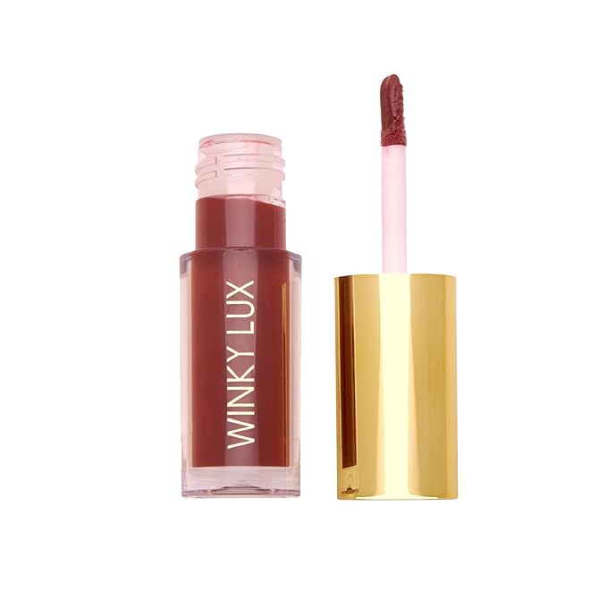 Winky Lux Enchanted Very There Lip Oil - Hydrating Nude Brown Tint with Jojoba Oil, Non-Sticky Glossy Lip Oil, Tinted Brown Gloss for Juicy Lips & Soft Vanilla Scent