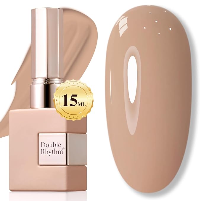 Double Rhythm 15ML Gel Nail Polish Pure Sheer Same Color Same Bottle Soak Off Gel Polish Art Manicure Salon DIY at Home for Women (Deep Khaki-A1468)