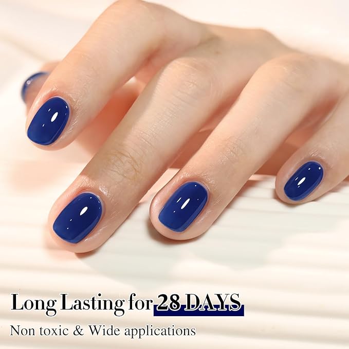 Double Rhythm 15 ML Gel Polish Pure Sheer Same Color Same Bottle Soak Off Gel Polish Art Manicure Salon DIY at Home for Women (Deep Navy Blue-A1457)