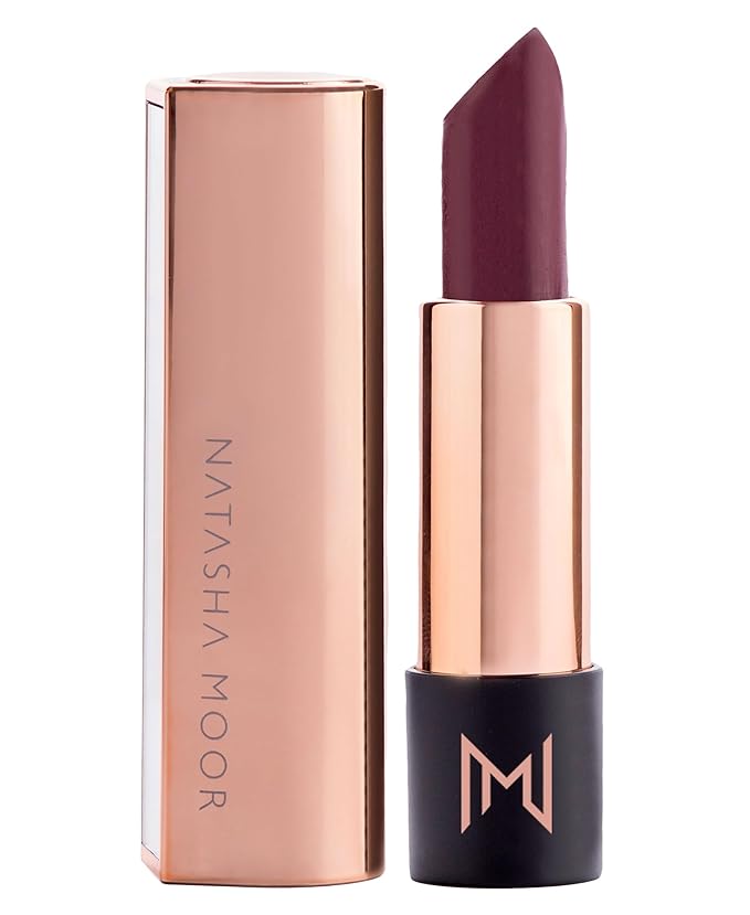 NATASHA MOOR Silk Suede Lipstick: Long-Lasting, Hydrating Semi-Matte Finish - Creamy, Cruelty-Free Formula - Silky Smooth and Highly Pigmented - INDESTRUCTIBLE