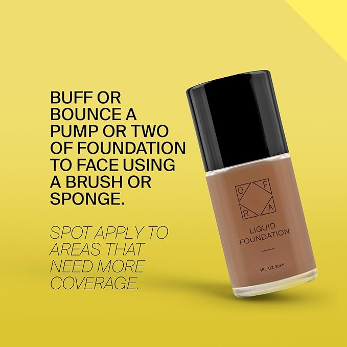 Liquid Foundation with Spatula - Long-Lasting, Dewy, Lightweight, and Buildable Full Coverage Foundation Makeup - 1oz/30ml - Toffee, a Deep Shade with Neutral Undertones