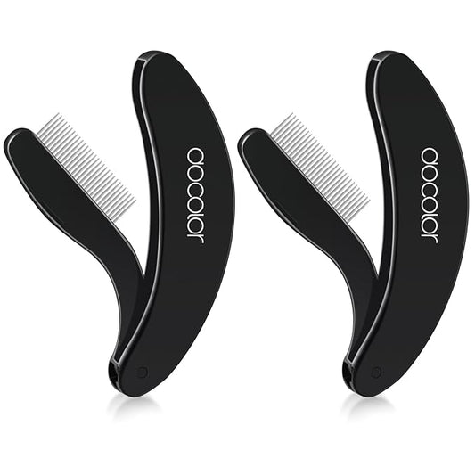 docolor Foldable Eyelash Comb 2 PCS Separator Folding Lash Comb Eyebrow Mascara Applicator Eyelash Definer Arc Designed Cosmetic Brushes Tool