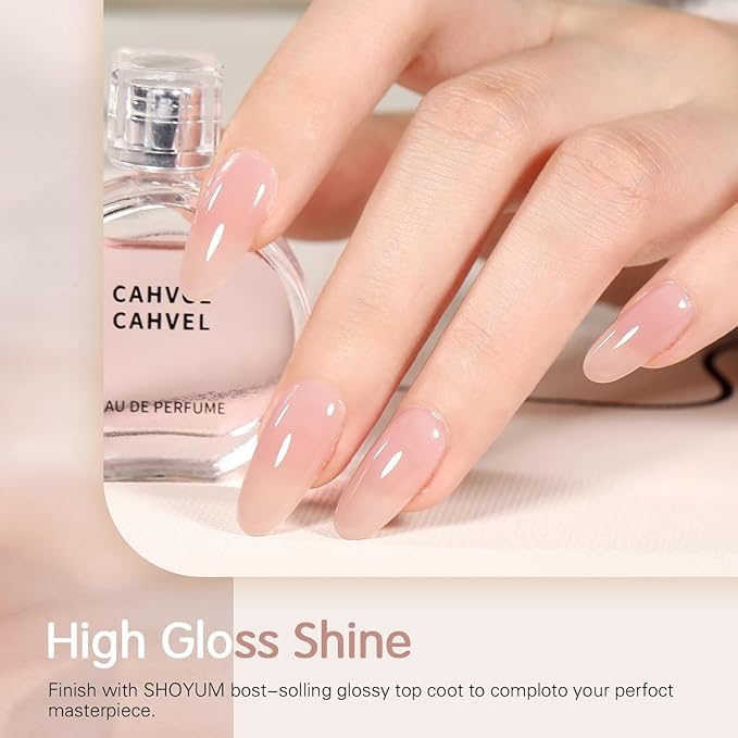 Jelly Nude Gel Nail Polish Set 6 Colors Neutral Sheer Light Pink Purple Gel Polish Kit Translucent Soak off Uv Nail Gel Diy Manicure 2024 New Nail Trend Nail Polish Gift