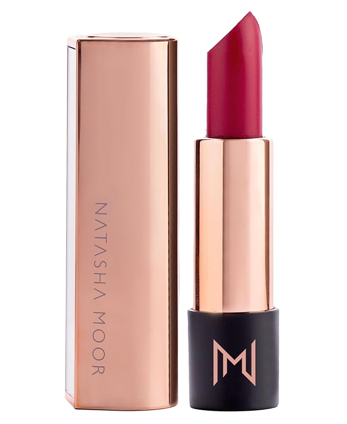 NATASHA MOOR Silk Suede Lipstick: Long-Lasting, Hydrating Semi-Matte Finish - Creamy, Cruelty-Free Formula - Silky Smooth and Highly Pigmented - MONEY MAKER