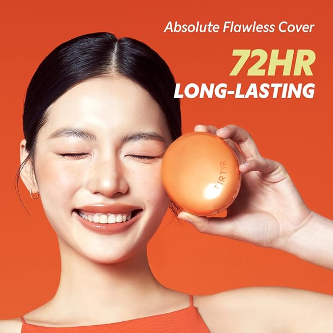 TIRTIR [*Mini Size Mask Fit Ai Filter Cushion Foundation | AI-Like Semi-Matte Finish - Up to 72-Hour Medium to Full Coverage Korean BB Cushion Make up Beauty, #21N Ivory, 0.15 Fl Oz