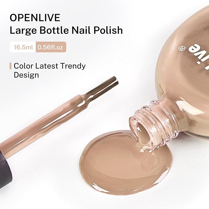 16.5ml Nude Pink Nail Polish Large Volume Quick Drying Light Pink Nail Polish, Fast Drying and Long Lasting Color Nail Art DIY Home Manicure Gift for Women