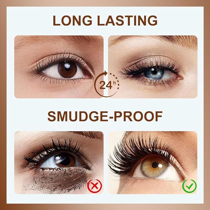 2025 New Waterproof Silk Fibre Thick Lengthening Mascara, Iron Wand Mascara Curling Eyelashes Iron Mascaras with No Flaking, Long-Lasting 4D Curling Silk Fiber Lash Mascaras for Women Eyes Makeup 2PCS
