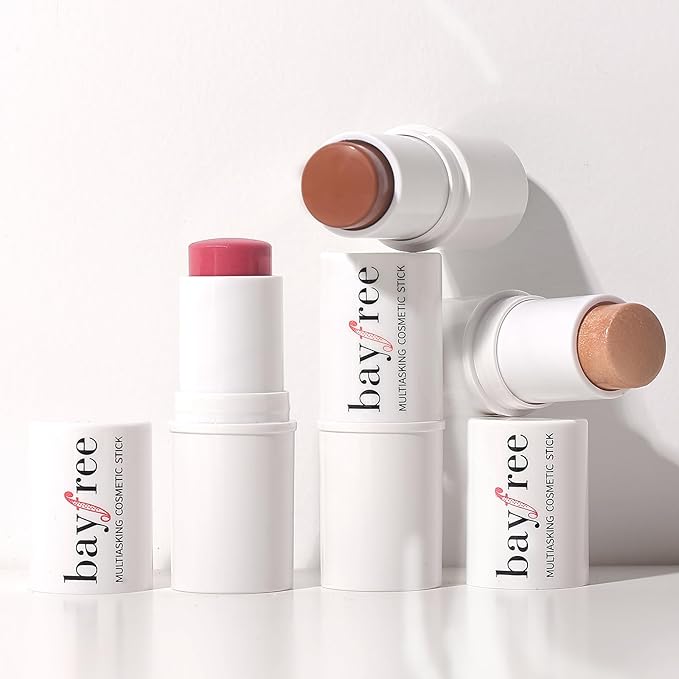 bayfree 3 PCS Makeup Cream Contour Stick Set, Highlighter Stick & Bronzer Stick & Blush Stick, Long Lasting, Natural Face Contour, Dewy & Matte Finish, Multi Stick Trio for All Skin