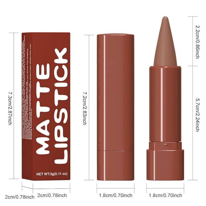 Warm Brown Gradient Matte Lipstick Crayon Lip Liner pencil, Flawless Contour Gradual Ombre Effect lip Liner Thick Pencil, for Women Long Lasting Waterproof Smudge Proof Lipstick Pencil 01#