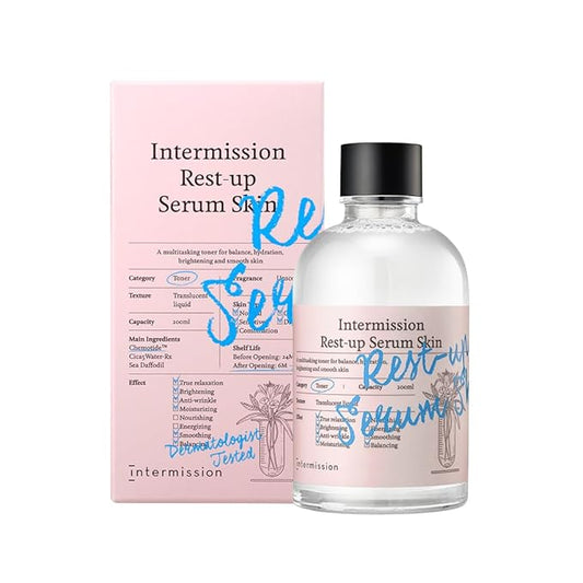 Intermission Rest-up Serum Skin 6.76 fl oz|K-beauty|Skin Flooding|Skin HIIT|Hyaluronic acid Moisturizing|Skinimalism|CleanBeauty|Dermatology|Peptid, Pink