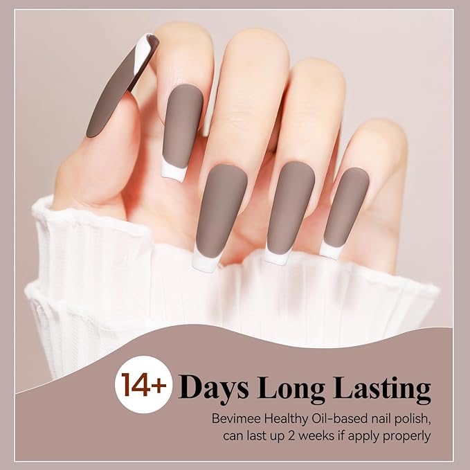 Matte Nail Polish, Air Quick Dry, Brown Nail Lacquer Matte Finish Effect, Nail Art Varnish Long Lasting & Fast Drying Velvet Nail Polish For Nail Art, 12ml