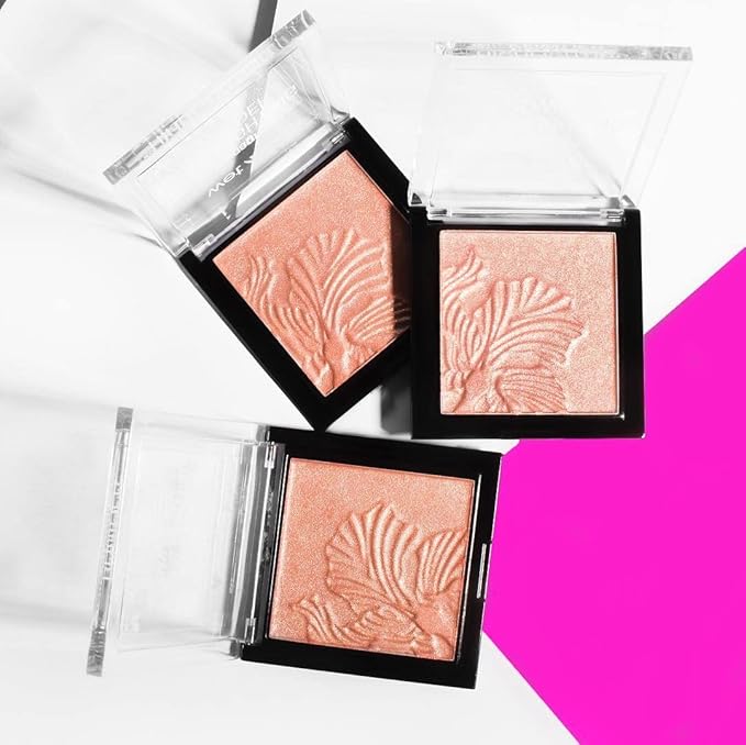 wet n wild MegaGlo Highlighting Powder, Highlighter Makeup, Shimmer Glow, Pink Rose Gold Bloom Time