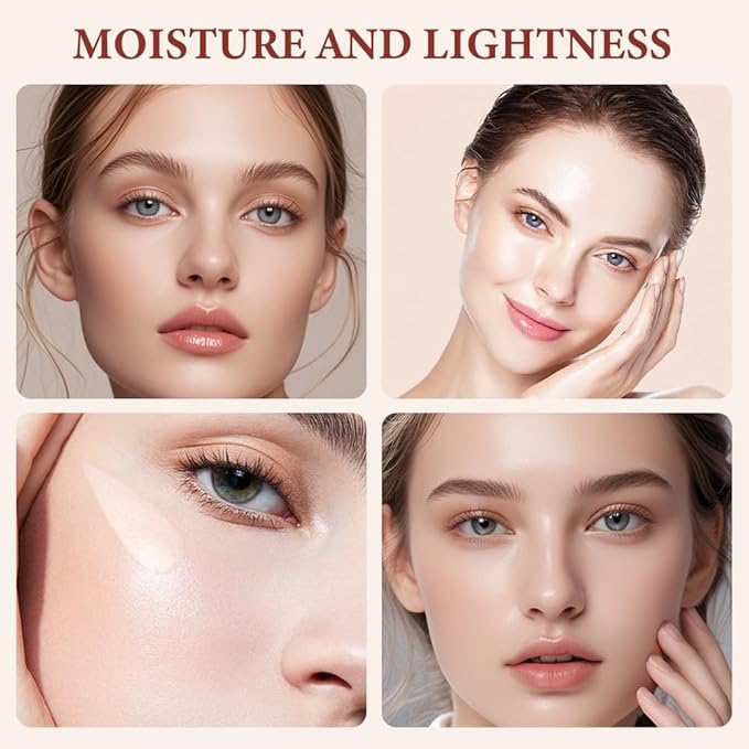 Colored CC Undereye Corrector, Eye Concealer Undereye Color Corrector for Dark Circles, Clay Neutralizing Makeup Under Eye Hydrating Concealer with Brush (Light-Medium Peach & 3 Brushes, Small)