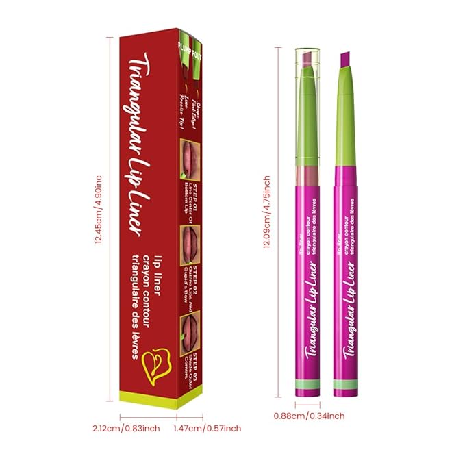 evpct Hot Pink Triangle Lip Liner Pencil Stick for Women, Retractable Lips Liner Pen Triangle Tip for Sculpting & Filling & Plumping, Longwear Lipliners Pencil, Vegan Cruelty Free Lip Filler Plumper