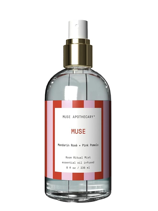 Muse Apothecary Room Ritual - Aromatic and Relaxing Room Mist, 8 oz, Infused with Natural Essential Oils - Great Valentine's Day Gift - Mandarin Rosè + Pink Pomelo