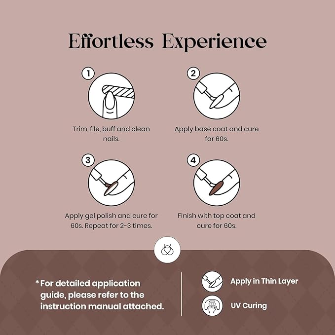 Beetles Fall Gel Polish Set Dark Brown Gel Nail Polish 6 Colors Glitter Burgundy Red Gold Black Sparkle Nail Kit Soak Off Led Manicure DIY Home Salon Gifts for Girls Women Academia Aesthetic