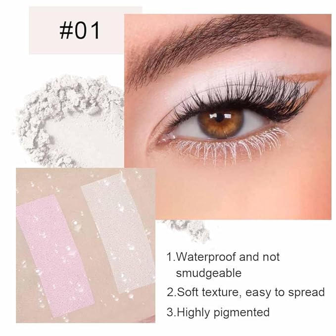 Single Nude White Matte Eyeshadow,Monochrome Eye Shadow,Apply Makeup Easily,Matte Pressed Powder Single Eyeshadow,24 Hour Eye Makeup Longwear Waterproof