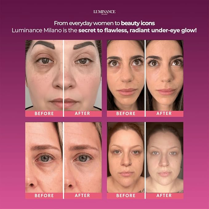 Original Luminance Milano Under Eye Brightener Pink – Lightweight Pink Under Eye Corrector for Dark Circles and Fine Lines – Vegan Concealer Brightener for Tired Eyes – Natural Radiant Finish