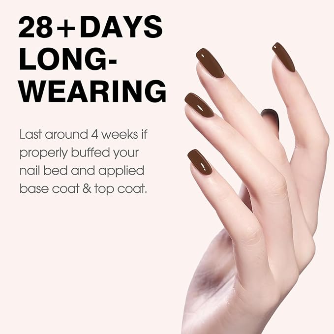 CANNI Dark Brown Gel Polish, 1Pcs Irish Coffee Brown Nail Polish Gel High Gloss Soak Off UV French Manicure Salon DIY