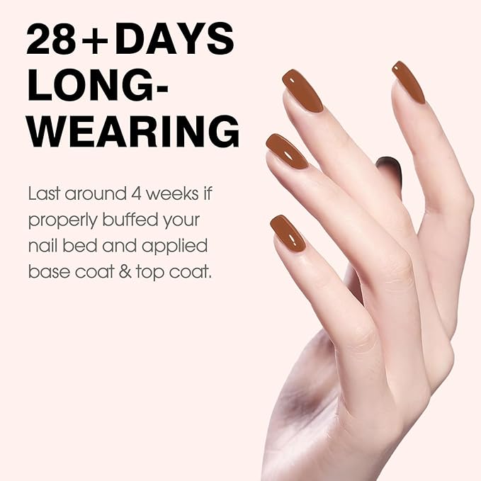 CANNI Brown Gel Nail Polish, 1Pcs Caramel Coffee Brown Color High Gloss Soak Off UV Nail Polish Gel Manicure Salon DIY