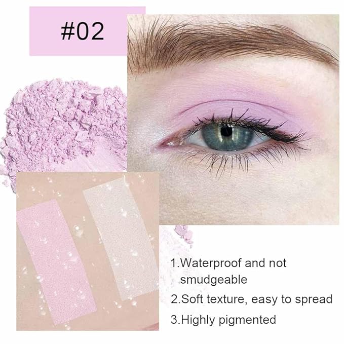 Single Nude Pink White Matte Eyeshadow,Monochrome Eye Shadow,Apply Makeup Easily,Matte Pressed Powder Single Eyeshadow,24 Hour Eye Makeup Longwear Waterproof