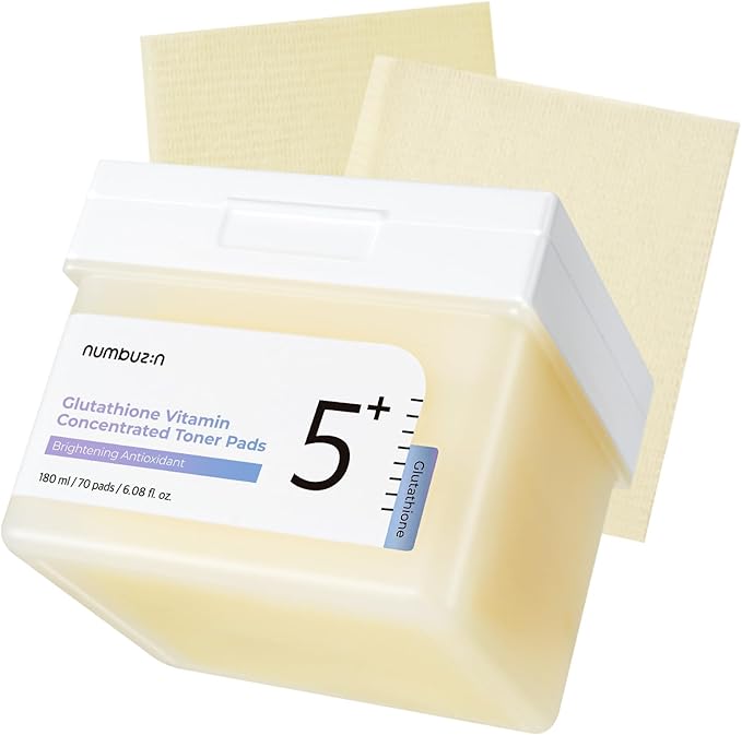 numbuzin No.5 Toner Pads | Vitamin-Niacinamide Concentrated Pad | Double-Sided | Glutathione, Niacinamide, PHA & LHA | Exfoliation, Hyperpigmentation Care | 70 Pads/180 ml