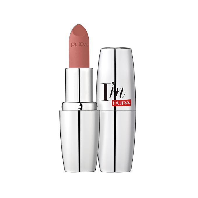 PUPA Milano I Am Matt Pure Colour Lipstick - Dresses Lips In Full, Deep Color - Matte, Velvety And Extremely Sensory Feel - Glides On Without Weighing Lips Down - 014 Peachy Nude - 0.123 OZ