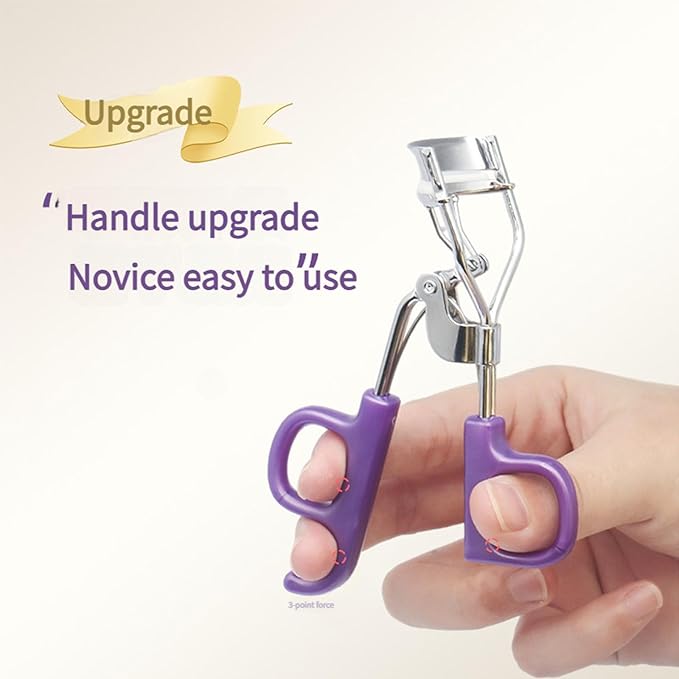 Eyelash Curler with Pads, Professional Eyelash Curler (Purple)