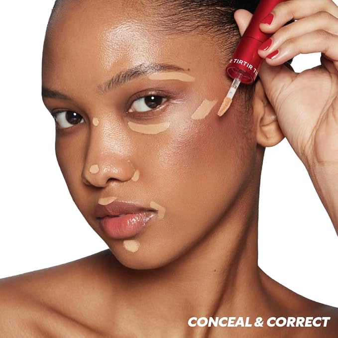 TIRTIR Glide&Hide Blurring Concealer - Creamy texture, Conceals dark circles and wrinkles, Dual formula (liquid tip & balm stick), Long-lasting wear, Korean Makeup, #3W, 0.28 Oz