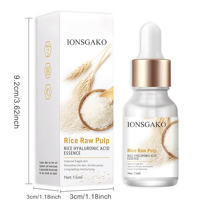 Crema De Arroz para La Piel De Cara Y Cerrar Los Poros Quitar Manchas White Rice Serum for Face Essence Deep Moisturizing Nourishing Suero Crema Para Las Manchas En De La Cara(2PCS)