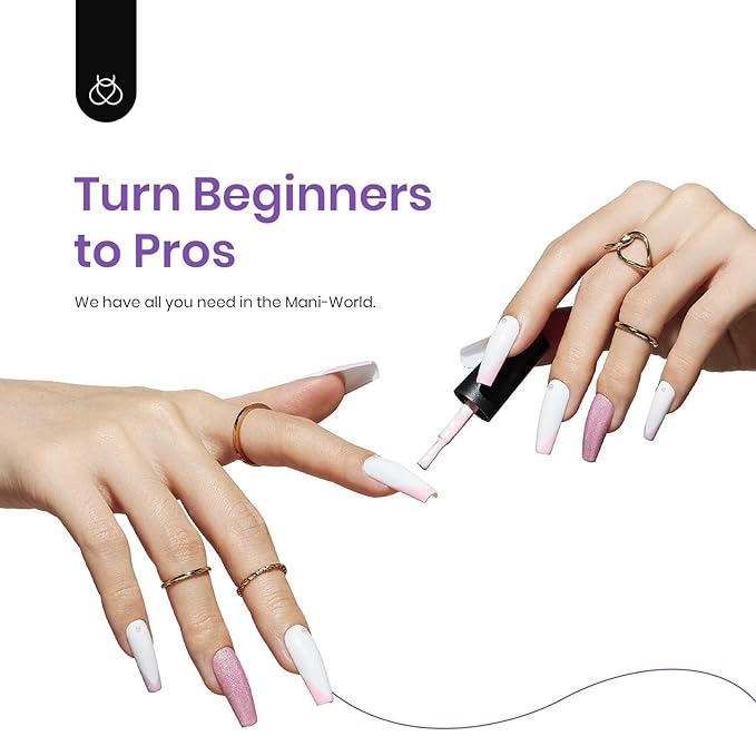 Beetles Purple Gel Nail Polish Set, 6 Colors Spring Glitter Pink Milky White Romantic Garden Collection Gel Polish, Soak Off Uv Led Lamp Cured Diy Manicure for Women