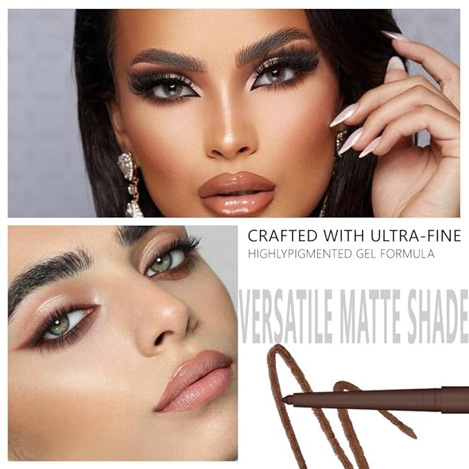 evpct Brown Eyeliner Pencils for Eyes, Brown Colored Eye Liner Pencil Pen Makeup Waterproof Smudge Proof, Colored Gel Waterline Eyeliner Liquid, Face Eye Paint Stick Lipstick Halloween Makeup 11