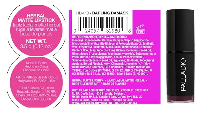 Palladio Matte Lipstick, Darling Damask