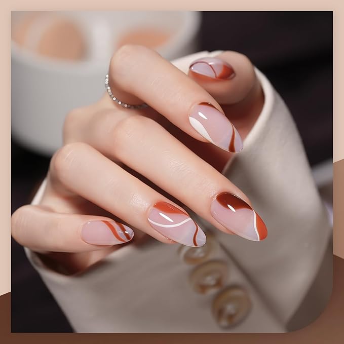 GAOY Hot Fudge Jelly Gel Nail Polish of 6 Transparent Nude Brown Orange Pumpkin Colors Sheer Gel Polish Kit for Salon Manicure and Nail Art DIY at Home