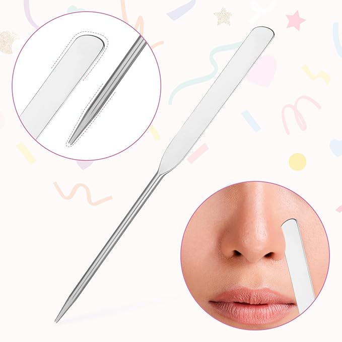 3 pcs Makeup Spatula Foundation Spatula, Stainless Steel Facial Beauty Spatula, Tiny Makeup Palette Mixer Face Cream Applicator Cosmetic Mixing Tool for Even Application Foundation Double Edged