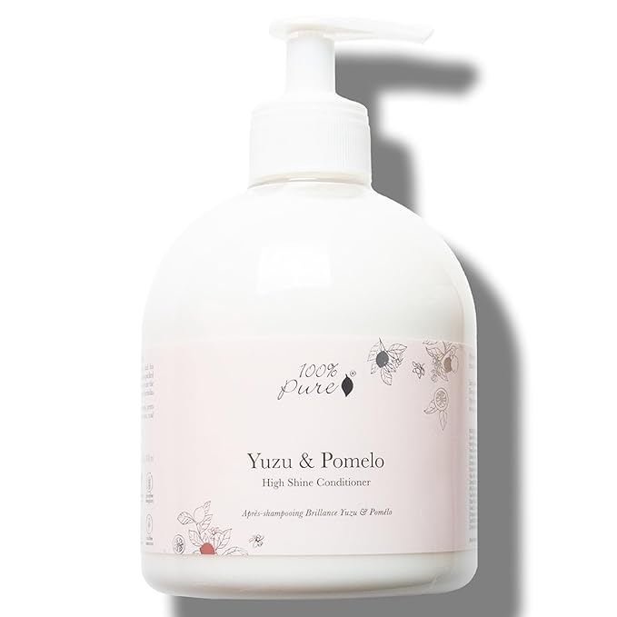 100% PURE Yuzu & Pomelo Glossing Conditioner Revitalizing & Hydrating Nutrient Boost of Kelp Flax Seed Oil & Vitamin E Helps Restore Hair Shine Body & Strength for Women & Men, Vegan - 16 Fl Oz
