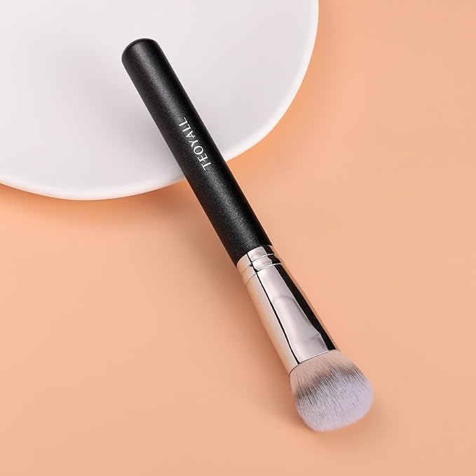 TEOYALL Domed Cheek Brush, Medium Precision Brush Head with Dense Synthetic Bristles for Contour Bronzer Blush with Loose Powder Cream