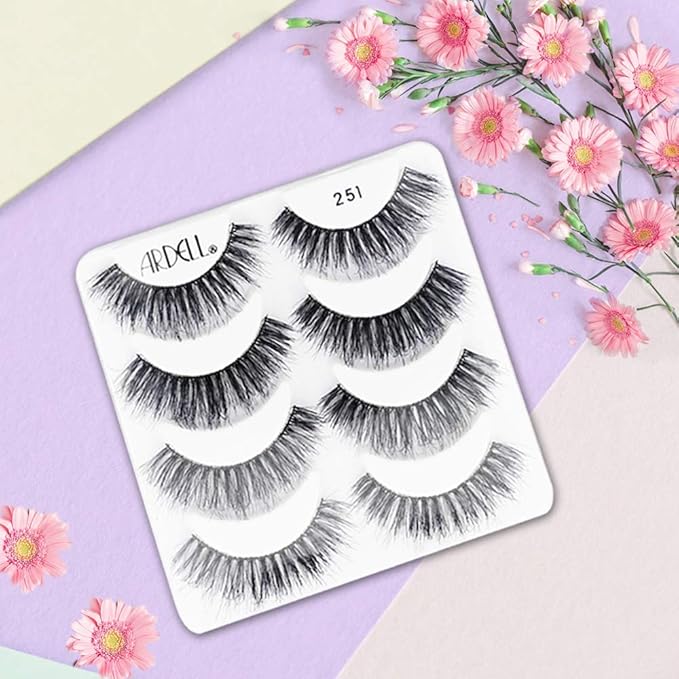 Ardell False Eyelashes Mega Volume 251 – Fluffy Volume for a Dramatic Look, Wispy Lashes, Full Strip Lashes, 2 Pack