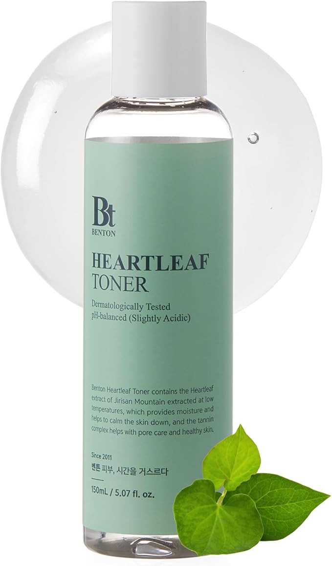 BENTON Heartleaf Toner for Face 5.07 fl. Oz. – Trouble Care, Pore Care – Hydrating and Skin Soothing Effect for All Skin Types – pH 5.5 Non-Irritating