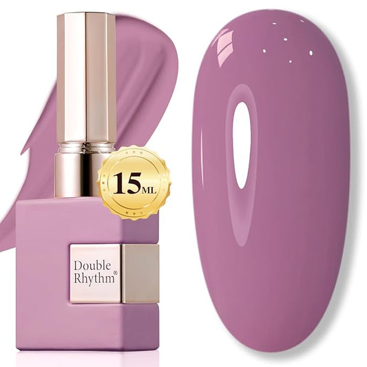 Double Rhythm 15ML Gel Polish Pure Sheer Same Color Same Bottle Soak Off Gel Polish Art Manicure Salon DIY at Home for Women (Wine Purple-A1469)