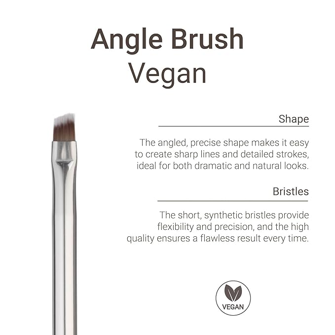 Sandstone Scandinavia Soft Collection Makeup Brush - Professional Premium Eyeliner brush for applying and blending eyeliner. Angled bristles. Vegan Makeup brush for all skin types