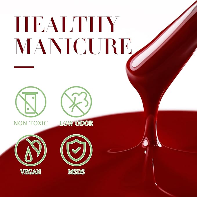 Double Rhythm 15ML Dark Red Gel Polish Pure Sheer Same Color Same Bottle Soak Off Gel Polish Art Manicure Salon DIY at Home for Women (Blood Red-A1378)