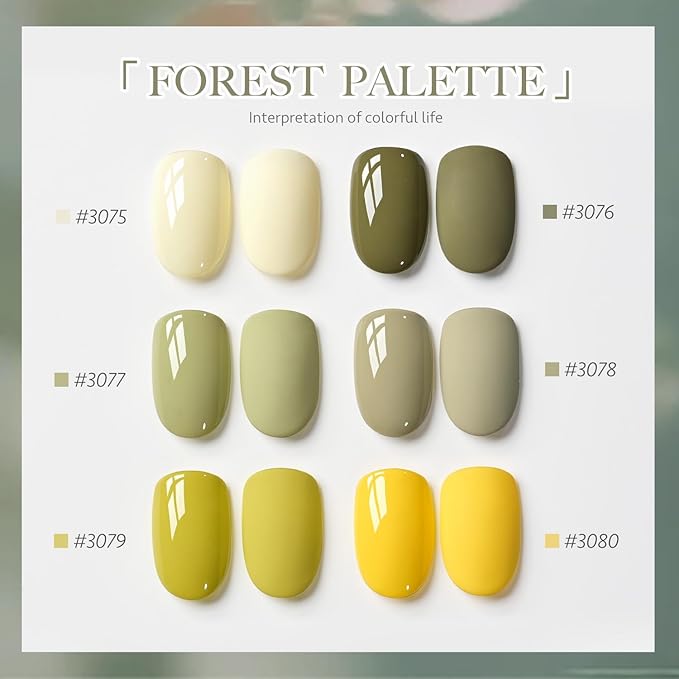GAOY Green Gel Nail Polish Set for Spring Summer, UV Light Cure Gel Polish Manicure and Nail Art DIY at Home or Salon