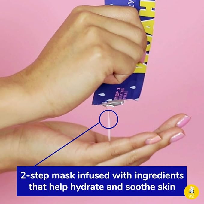 FACETORY K Beauty Face Mask Skin Care - Woah That H2O 2-Step Sheet Mask with Ceramide & Sodium Hyaluronate + Hydration Ampoule | Hydrating, Moisturizing, Balancing (10 Pack)