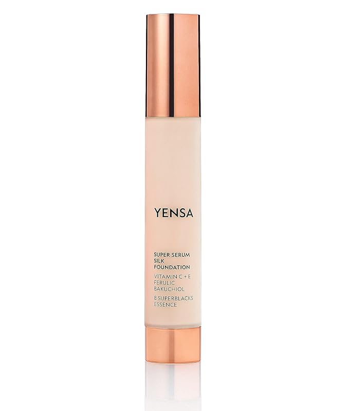 YENSA Serum Foundation Makeup - Super Silk Full Coverage Foundation Enriched with Peptides, Vitamin C & Ferulic Acid to Help Reduce Fine Lines, Wrinkles & Dark Circles - Fair 2 (1 oz)