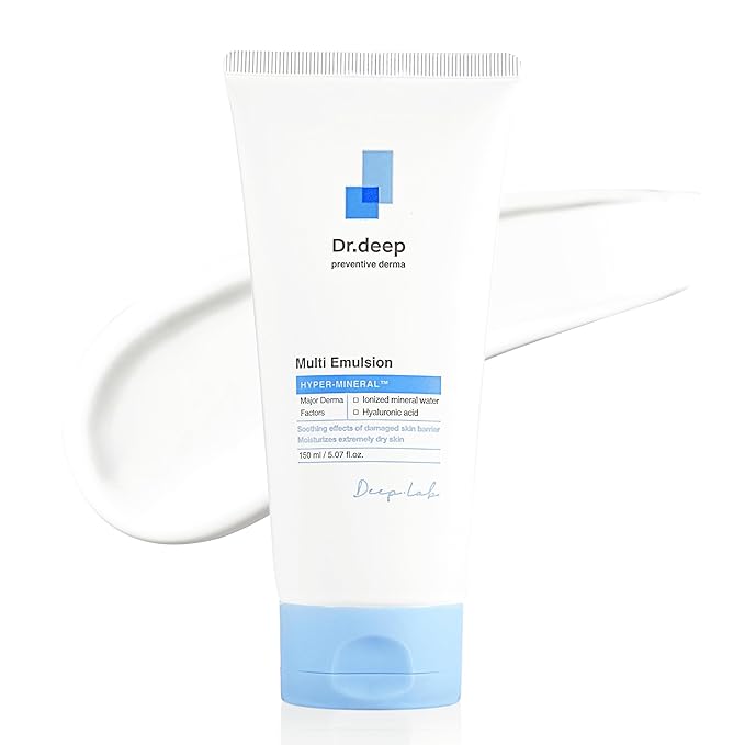 Dr.Deep Multi Emulsion - Lightweight Moisturizer for Sensitive, Dry & Itchy Skin, Hydrating Emulsion with Shea Butter & Allantoin for Skin-Barrier Repair, 5.07 fl. oz