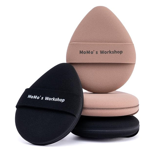 Momo's Workshop Makeup Sponge Puff, Large Beauty Powder Puff for Quick Flawless Makeup, Concealer Puff for Liquid & Cream Foundation 2pcs
