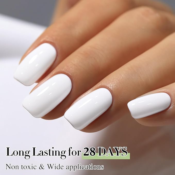 Double Rhythm 15ML Gel Nail Polish Pure Sheer Same Color Same Bottle Soak Off Gel Polish Art Manicure Salon DIY at Home for Women (White-A1093)