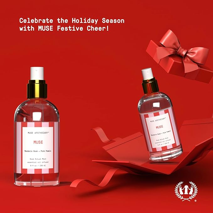 Muse Apothecary Room Ritual - Aromatic and Relaxing Room Mist, 8 oz, Infused with Natural Essential Oils - Great Valentine's Day Gift - Mandarin Rosè + Pink Pomelo, 2 Pack